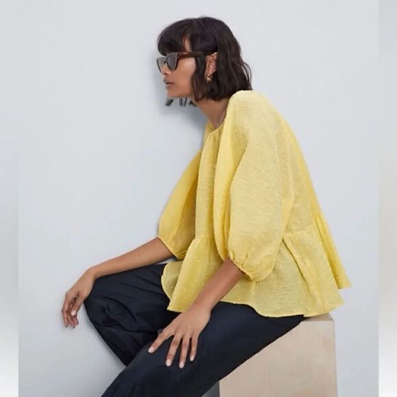 ZARA SWISS DOT BLOUSE - Picture 6 of 8